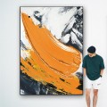 Brush strokes orange by Palette Knife wall art minimalism